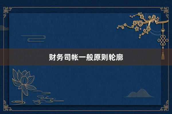 财务司帐一般原则轮廓